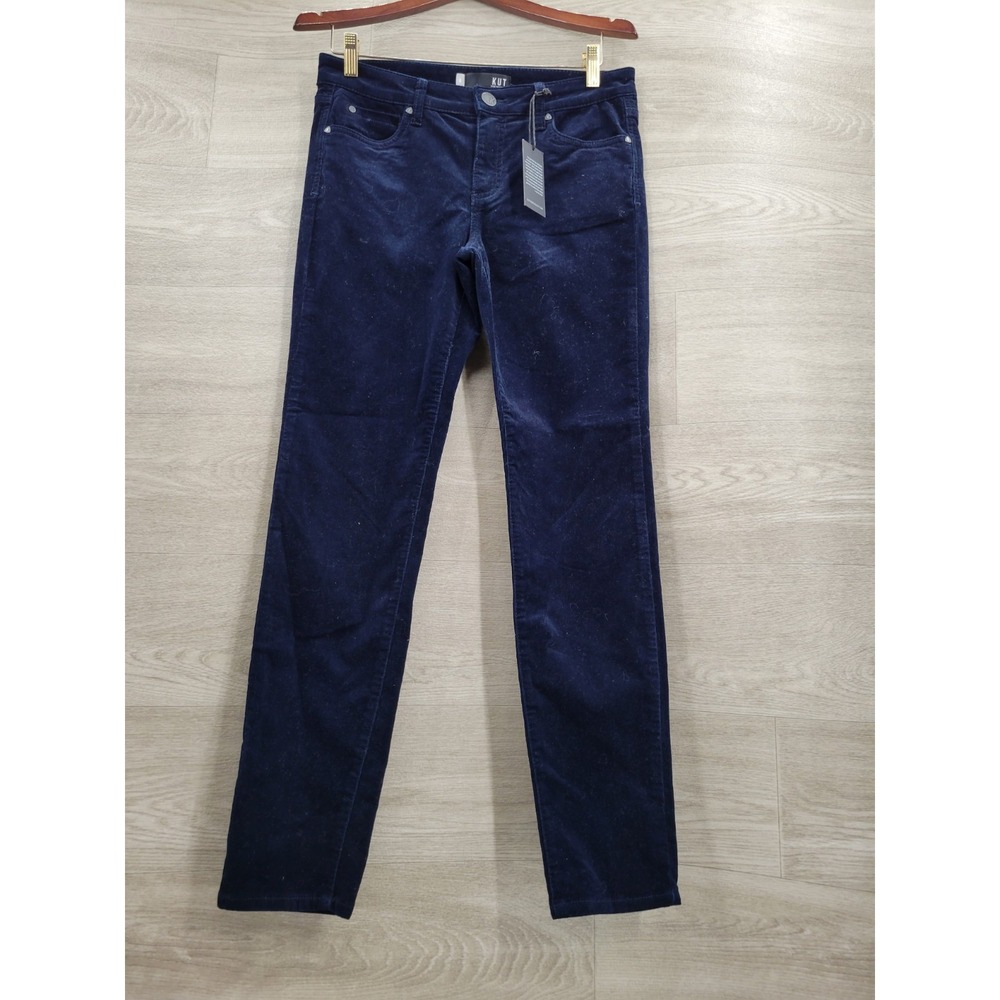 NWT KUT From The Kloth Diana Fab Ab Skinny Corduroy Pants Women's 6 Navy Blue - Picture 4 of 8